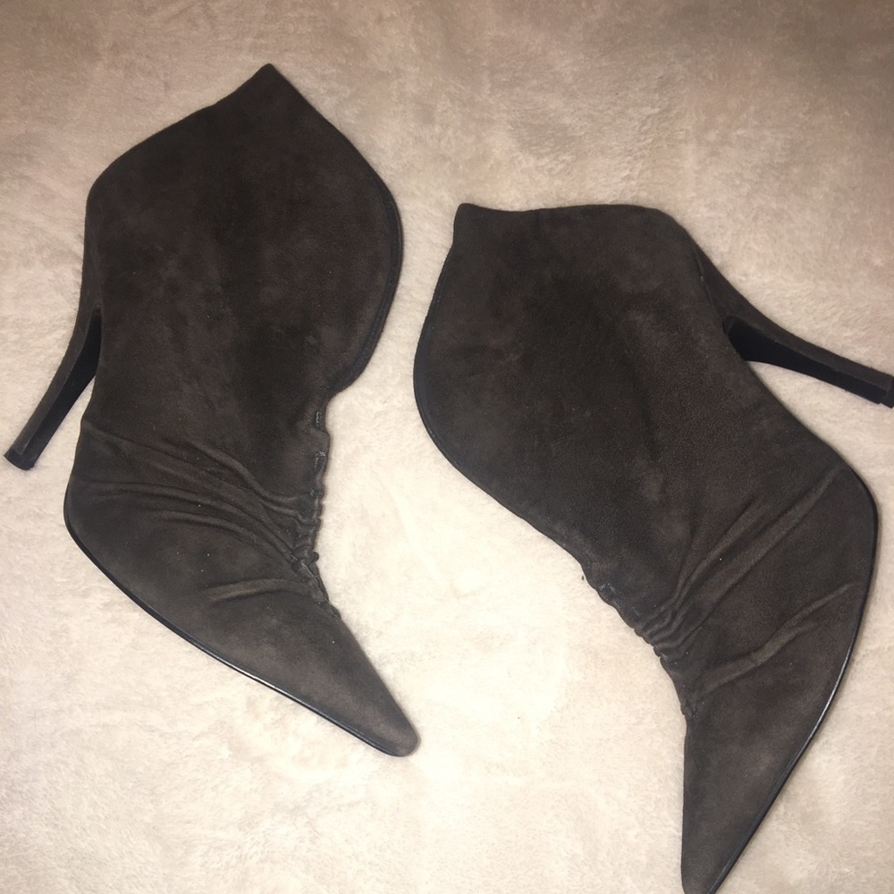 Gray Suede Booties